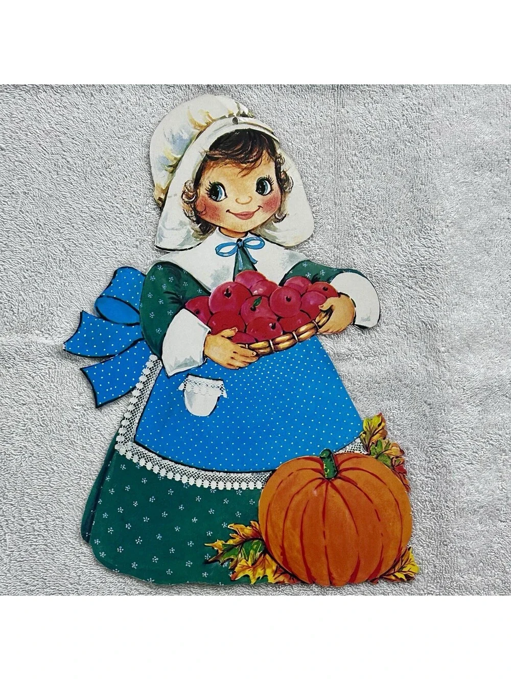 Vintage Lady Pilgrim Cardboard Cutout Fall Harvest ThanksgivingDecor